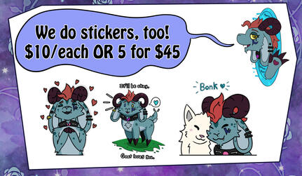 Stickers $10 each or 5 for $45